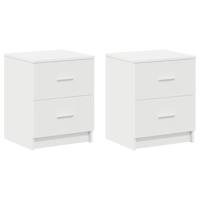 Nachtkastjes 2 st met 2 lades 40x36x50 cm wit - thumbnail