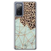 Samsung Galaxy S20 FE hybride hoesje - Luipaard marmer mint - thumbnail