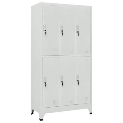 Lockerkast met 6 vakken 90x45x180 cm staal grijs
