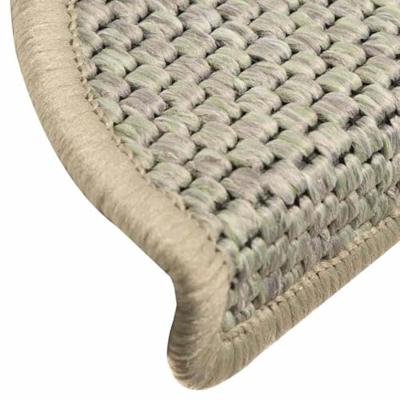 VidaXL Trapmatten zelfklevend 15 st sisal-look 56x17x3 cm lichtgroen - thumbnail