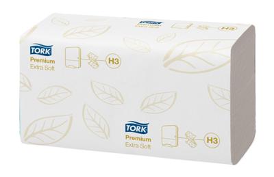 Tork Premium handdoek extra soft, 2-laags, ZZ-fold, systeem H3, wit, 200 sheets, pak van 15 stuks Tork Premium handdoek extra soft, 2-laags, ZZ-fold, systeem H3, wit, 200 sheets, pak van 15 stuks