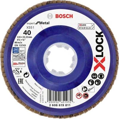 Bosch Accessoires Lamellenschijf X551 115mm G40 kunststof recht X-LOCK - 2608619811