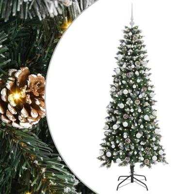 Kunstkerstboom met 300 LED Groen 180 cm PVC en Plastic en Staal