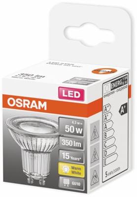 OSRAM HOMELIGHTING 4058075303263 LED-lamp Energielabel G (A - G) GU10 Reflector 4.3 W = 30 W Warmwit (Ø x l) 51 mm x 56 mm 1 stuk(s)