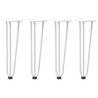 Haarspeld tafelpoten 4 st 42 cm massief staal wit - thumbnail
