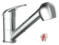 ULTRA ééngreepsmengkraan keuken met uittrekbare sproeier, lage druk, chroom lage druk kraan - alleen geschikt voor lage druk boilers/kleine accumulatoren (onder wastafel model) draaibare uitloop, - thumbnail