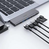 AUKEY CB-C76 interface hub USB 2.0 Type-C 40000 Mbit/s Grijs - thumbnail