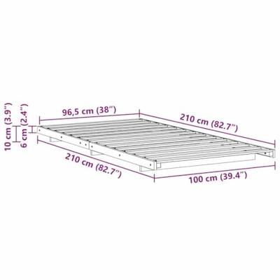 Bedframe Wit 100 x 210 cm Massief grenenhout