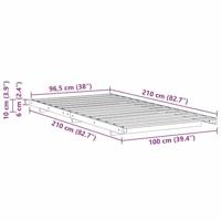 Bedframe Bruin 100 x 210 cm Massief grenenhout - thumbnail