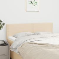 Hoofdborden 2 st 72x5x78/88 cm stof crèmekleurig - thumbnail