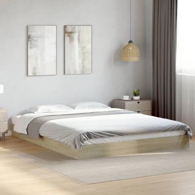 Bedframe bewerkt hout sonoma eikenkleurig 160x200 cm