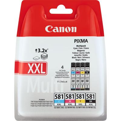 Inktcartridge Canon CLI-581XXL zwart + 3 kleuren