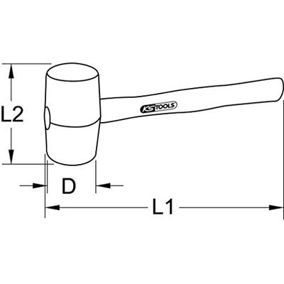 KS Tools 140.5221 140.5221 Rubberen hamer 340 g 300 mm 1 stuk(s)