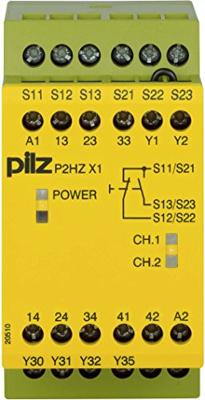 PILZ P2HZ X1 24VDC 3n/o 1n/c Veiligheidsschakelapparaat Voedingsspanning (num): 24 V/DC 3x NO, 1x NC (b x h x d) 45 x 87 x 121 mm 1 stuk(s)