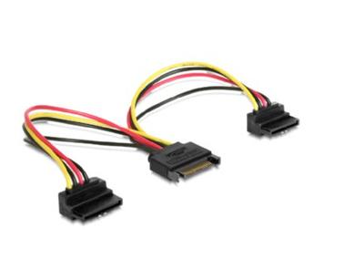 SATA voedings-splitterkabel met hoekstekkers, 0,15 m