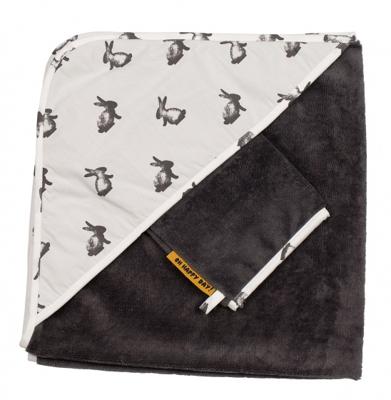 Pericles badcape met washandje Nero 70 cm