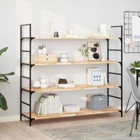 Wandschappen 2 st zwevend 140x40x2 cm onbehandeld acaciahout - thumbnail