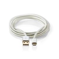 USB 2.0-Kabel voor Synchroniseren en Opladen | Verguld 2,0 m | USB A Male naar Micro-USB B Male-Kabel | Voor Aansluiten van Smartphones en Mobiele Apparaten - thumbnail