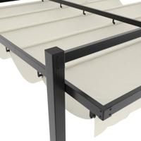 Prieel met uittrekbaar dak 3x3 m aluminium crmekleurig - thumbnail