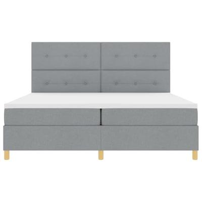 Boxspringbed met matras stof lichtgrijs 200x200 cm