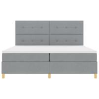 Boxspringbed met matras stof lichtgrijs 200x200 cm - thumbnail