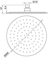Ben Lavion 250 Cool regendoucheset met 4 straalsoorten Ø25cm geborsteld messing pvd - thumbnail