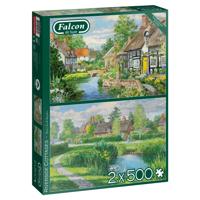 Falcon legpuzzel Riverside Cottages 2 x 500 stukjes - thumbnail