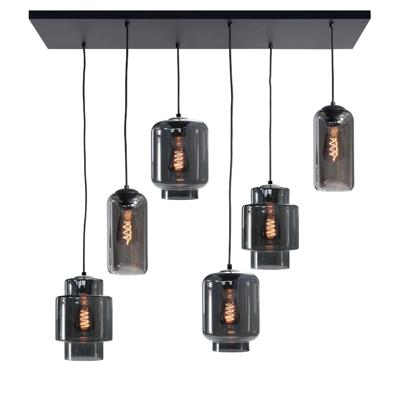 Highlight Hanglamp Fantasy Moderno 6 Lichts L 100 X B 35 Cm Rook Zwart