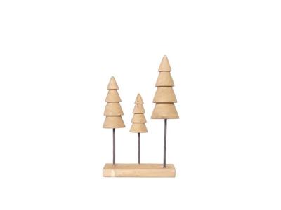 everlands kunstkerstboom hout 33cm 3-delig op voet