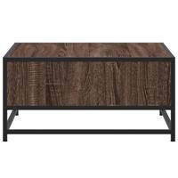 Salontafel 60,5x60,5x30 cm bewerkt hout en metaal bruin eiken - thumbnail