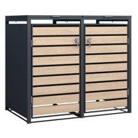 Kliko ombouw - Verzinkt staal Houtlook - Antraciet Bruin 2 kliko's - thumbnail