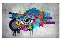 Fotobehang - Graffiti oog - thumbnail