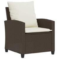 6-delige Loungeset met kussens poly rattan bruin - thumbnail