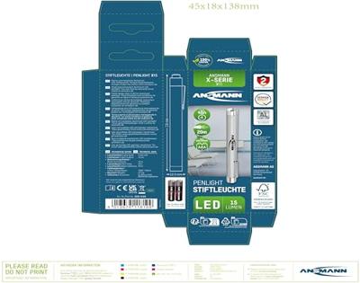 Ansmann 1600-0169 X15 Penlight werkt op batterijen LED 133.8 mm Zilver Ansmann 1600-0169 X15 Penlight werkt op batterijen LED 133.8 mm Zilver