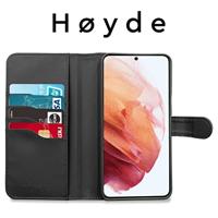 Høyde - Vegan lederen bookcase hoes - 100% Biologisch Afbreekbaar - Samsung Galaxy S21 Plus - Zwart - thumbnail