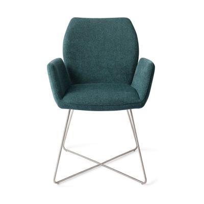 Jesper Home Eetkamerstoel 'Misaki' Cross Steel, kleur Merry Mermaid