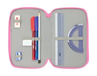 Driedubbele Pennenzak Gabby's Dollhouse Confetti Roze Turkoois 12,5 x 19,5 x 5,5 cm 37 Onderdelen