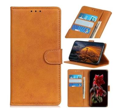 Casecentive Leren Wallet case met sluiting iPhone 13 tan