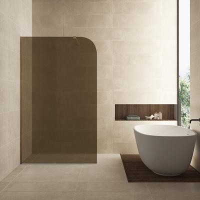 Inloopdouche Wiesbaden Curvea 120x200 cm 8 mm Nano Vintage Brons Glas