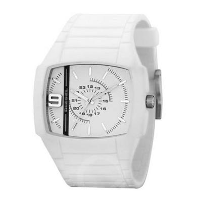 Horlogeband (Band + Kastcombinatie) Diesel DZ1321 Kunststof/Plastic Wit 35mm