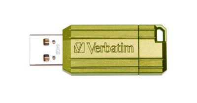 Verbatim USB DRIVE 2.0 PINSTRIPE USB-stick 64 GB Eucalyptus, Groen 49964 USB-A 2.0