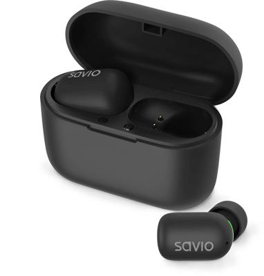 Savio TWS-09 IPX5 hoofdtelefoon/headset Draadloos Hoofdtelefoons In-ear Muziek Bluetooth Zwart