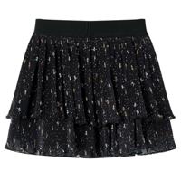 Kinderrokje met gelaagde ruches 104 zwart - thumbnail