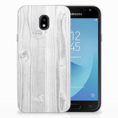 Samsung Galaxy J3 2017 | Bumper Hoesje | White Wood