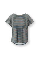 Pip Studio Tatum Top Korte Mouw Kente Stripe Blauw M - thumbnail