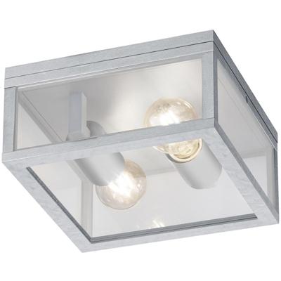 LED Tuinlamp Plafond - Mat Grijs Aluminium - 2x E27 Fitting