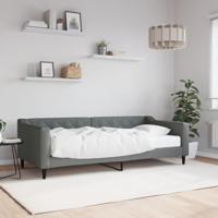 Slaapbank met matras 90x200 cm stof donkergrijs - thumbnail