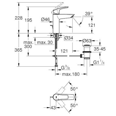 GROHE Eurosmart Wastafelmengkraan - M-Size - metalen hendel - SilkMove StarLight EcoJoy - temperatuurbegrenzer - chroom 23322003 GROHE Eurosmart Wastafelmengkraan - M-Size - metalen hendel - SilkMove StarLight EcoJoy - temperatuurbegrenzer - chroom 23322003