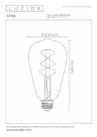 Lucide ST64 - Filament lamp - Ø 6,4 cm - LED 3 StepDim (Memory) - E27 - 1x4,9W 2200K - Amber - thumbnail