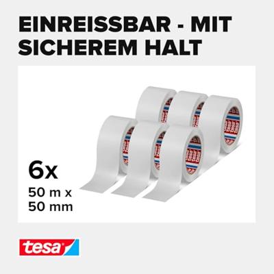 tesa tesapack 4313 04313-00004-00 Pakband tesapack 4313 Wit (l x b) 50 m x 50 mm 6 stuk(s) tesa tesapack 4313 04313-00004-00 Pakband tesapack 4313 Wit (l x b) 50 m x 50 mm 6 stuk(s)